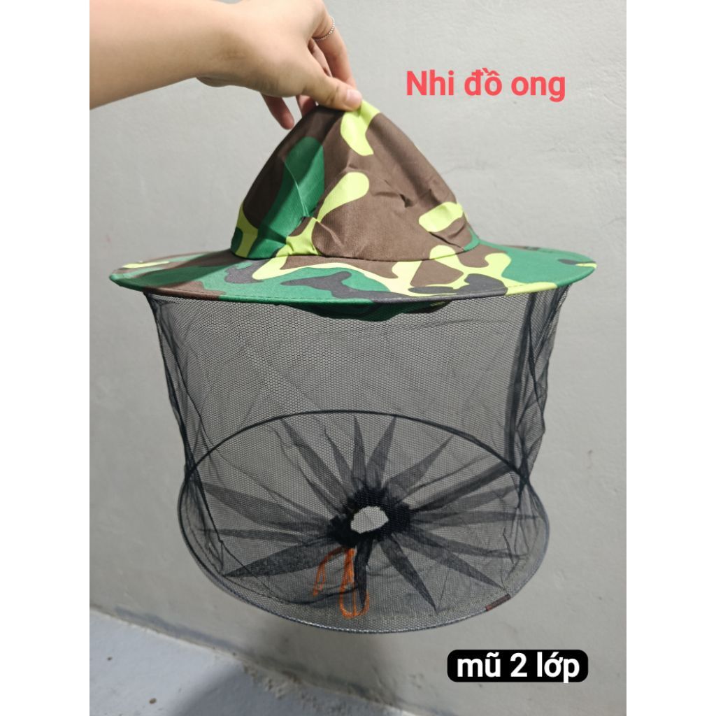 Mũ bảo hộ thăm ong 2 lớp,chống ong đốt,chống côn trùng