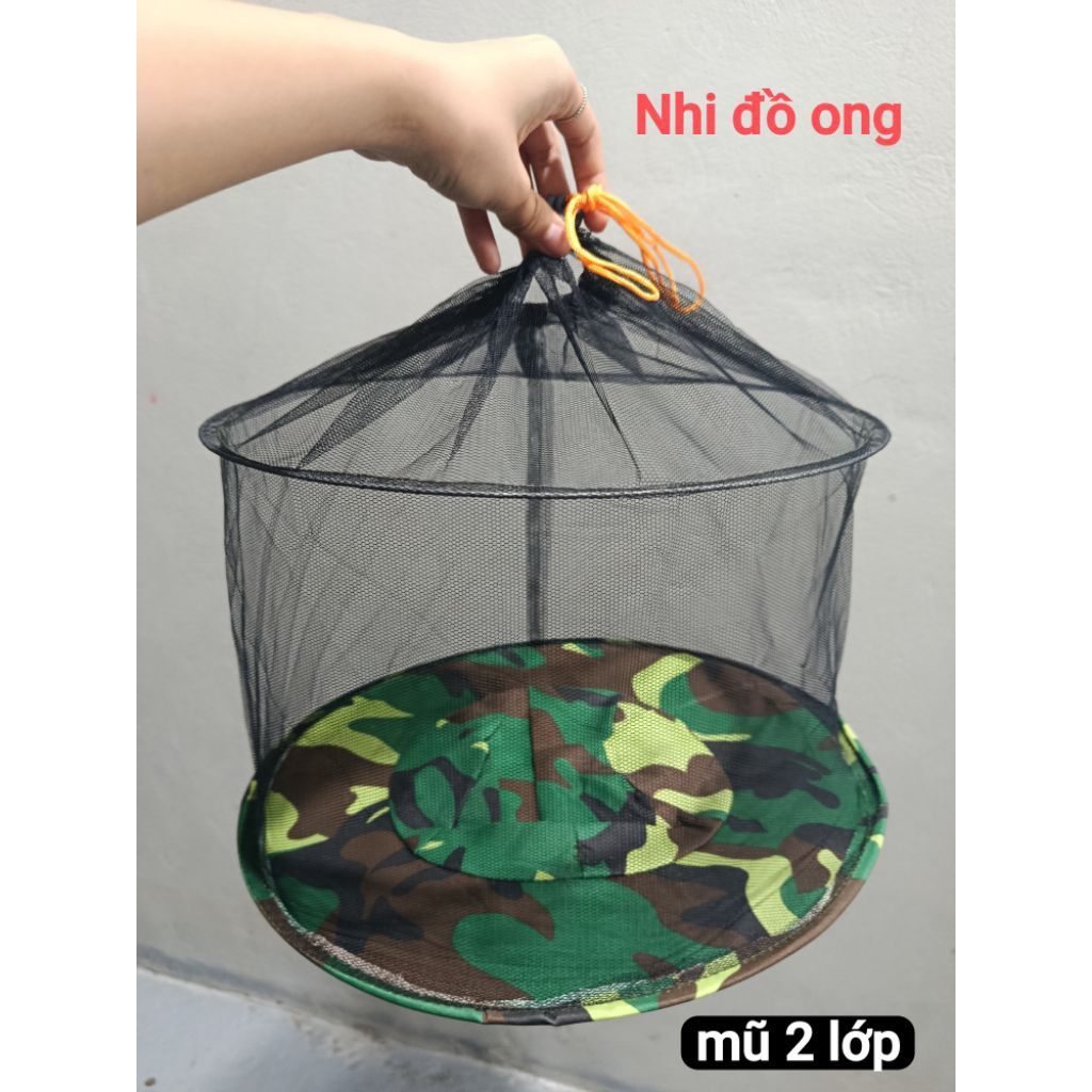 Mũ bảo hộ thăm ong 2 lớp,chống ong đốt,chống côn trùng - Ảnh 7